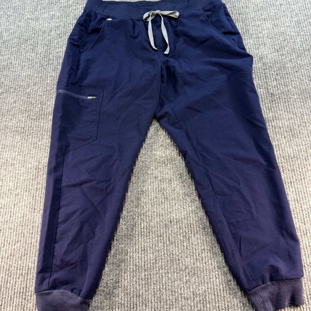 Figs Zamora Jogger Scrub Pants Navy Blue Technical Collection Women L Petite